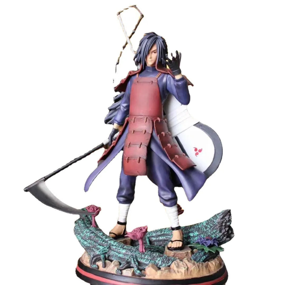 30CM Anime Naruto Action Uchiha Madara Sharingan Uchiha Group Change Head Fighting Figurine PVC Collectible Model Toy Decor Gift