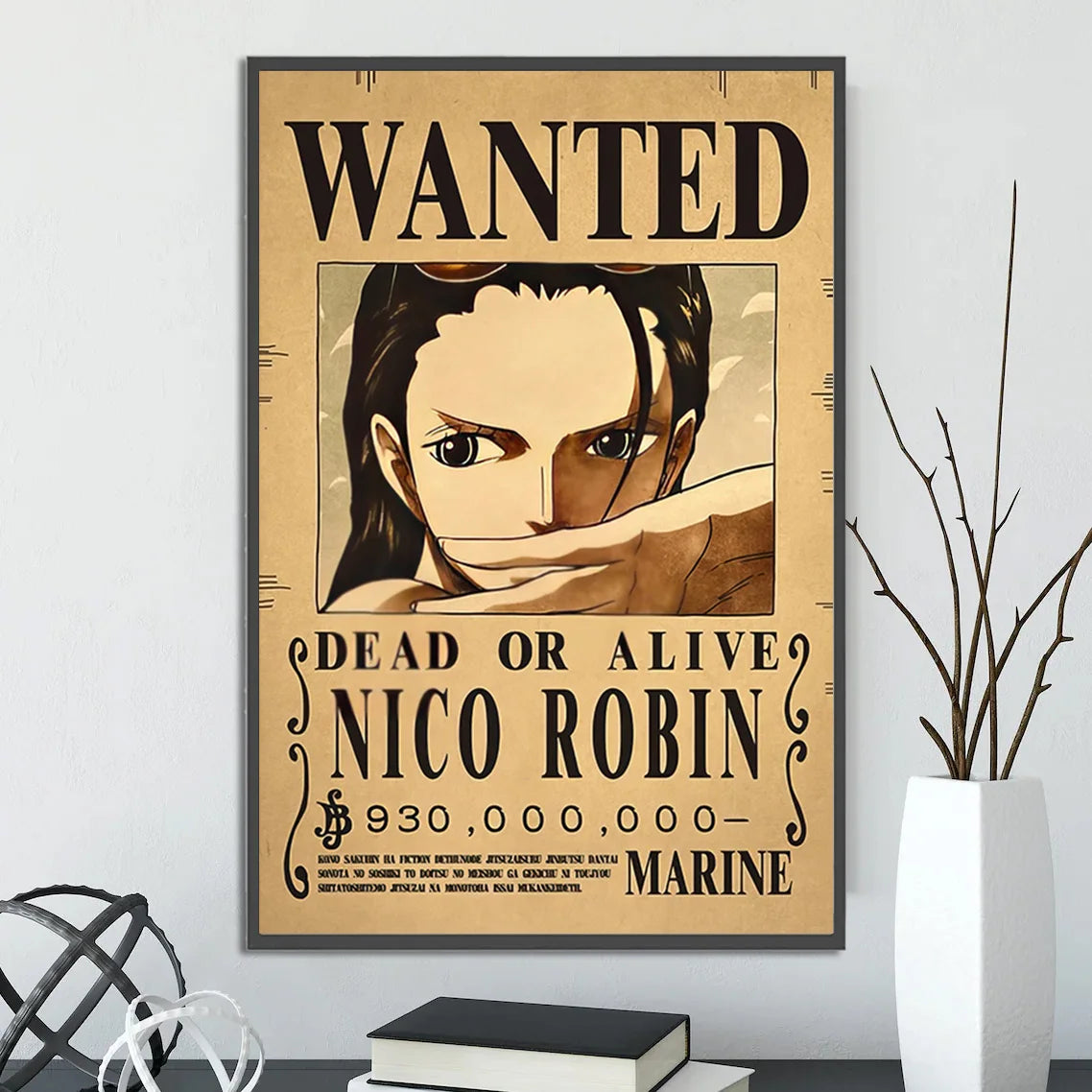 One Piece Self-adhesive Poster Bounty Order Luffy Wallpapr Ace Figures Nami Home Decoration Painting Anime Zoro Wall Art Sanji