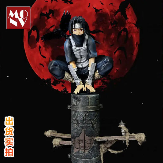 Anime Naruto Anbu Uchiha Itachi Tsukuyomi Sharingan Squatting In·stock Figure Pvc Model Decoration Collection Toy Gift Shipped