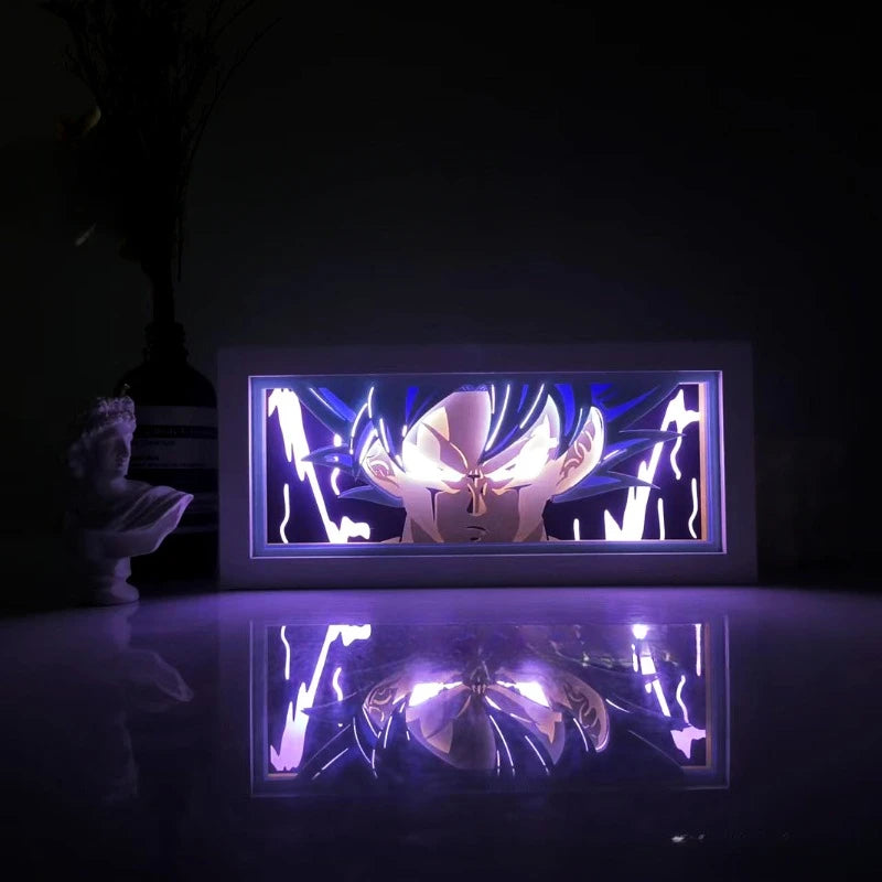 Dragon Ball Son Goku Night Light Anime Paper Cut Shadow Light Box 3D Shadow Lamp Laser Paper Carving Lamp Room Decor Party Gifts