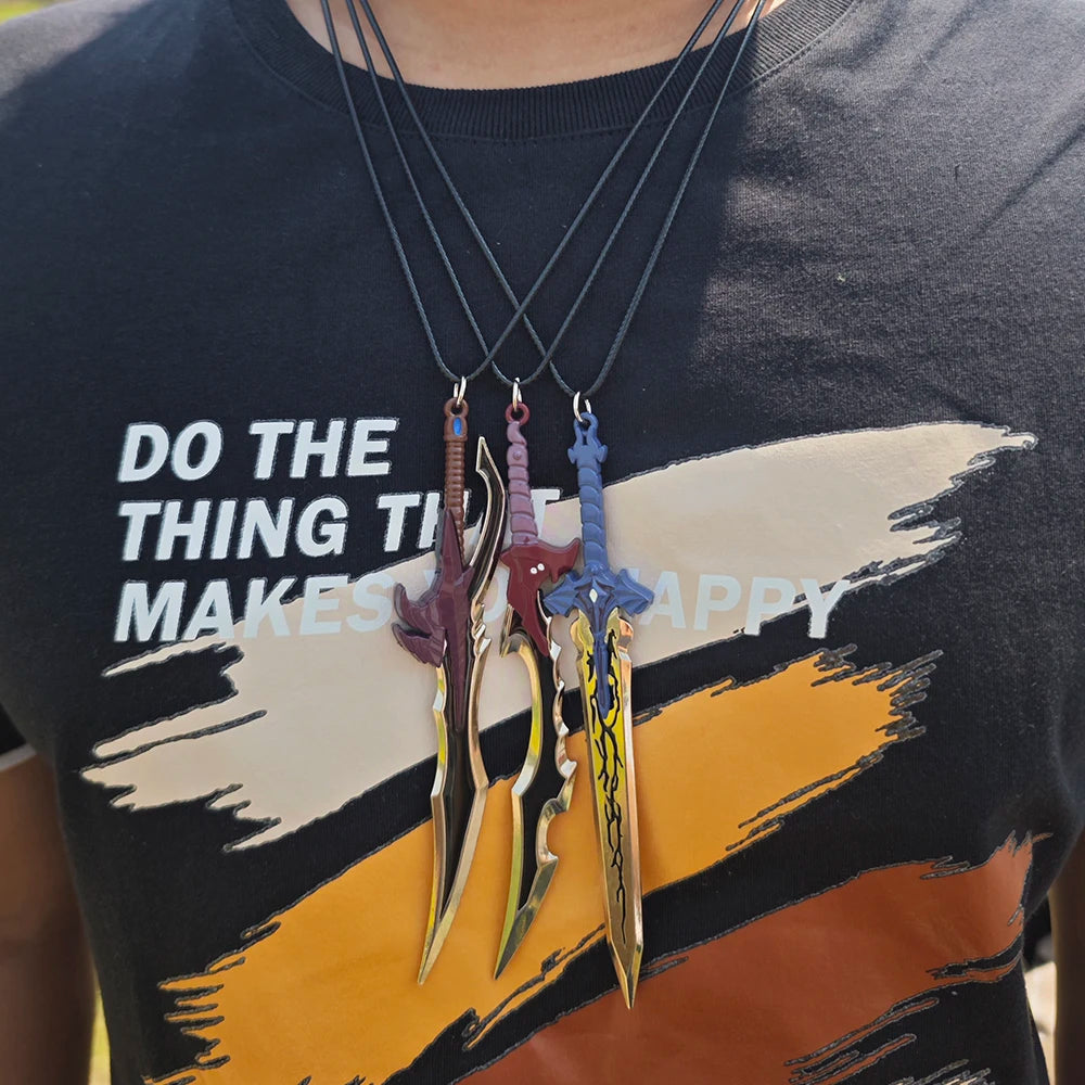 Solo the Leveling Necklace Anime Same Sword Pendant Necklaces for Boys Men Fans Decorations Gifts