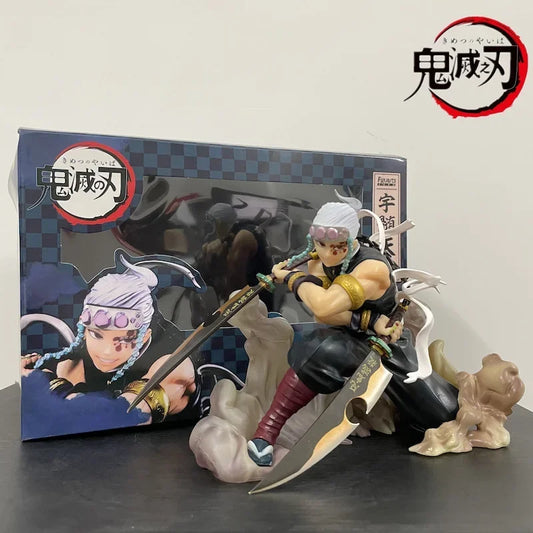 15CM Anime Demon Slayer Uzui Tengen with Arms Battle Statue PVC Full-Length Action Figure Model Toy Gift Brinquedos