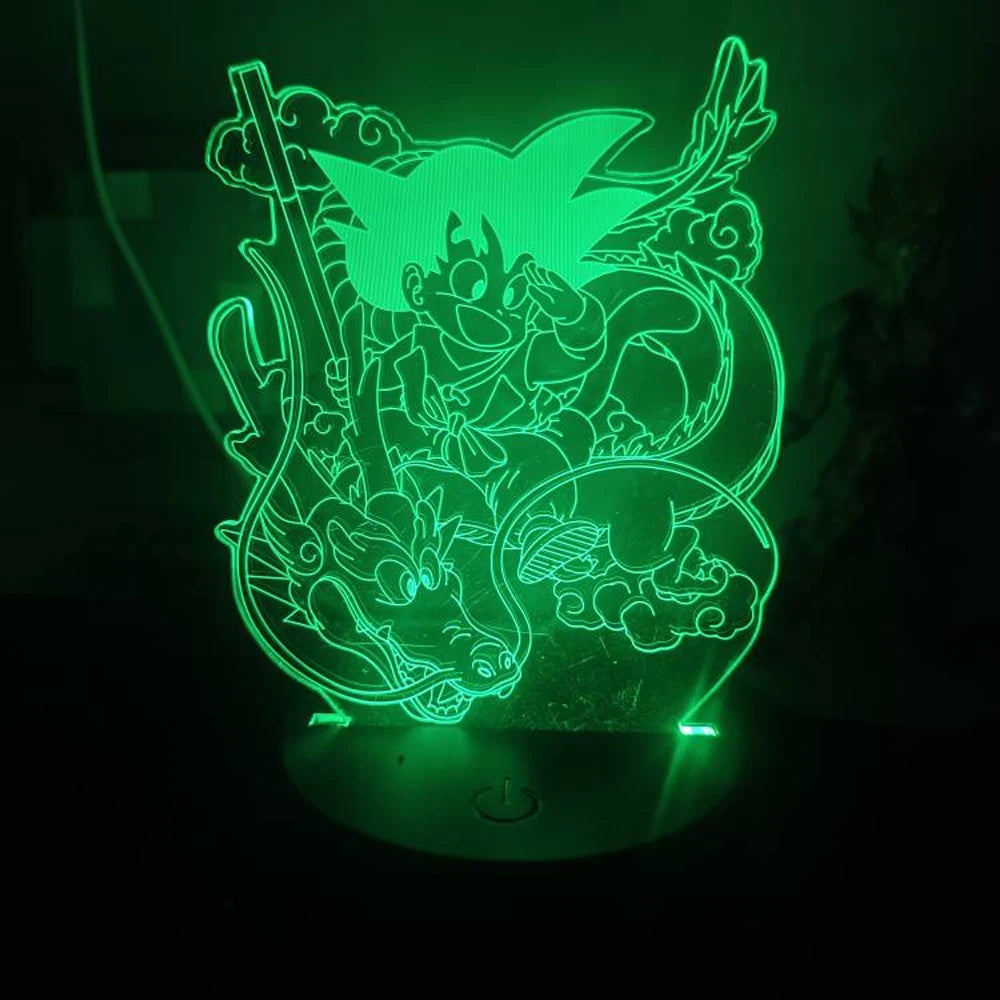 3D Illusion Anime Goku Vegeta Dragon Ball Z Super Saiyan Night Light with Remote Control and Smart Touch Room Decor Lamp gift