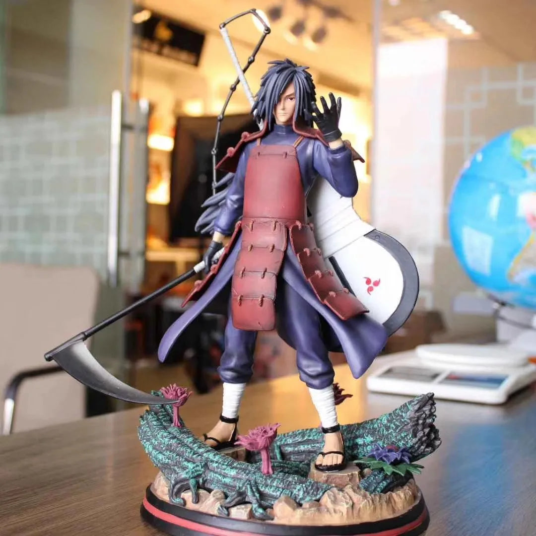 30CM Anime Naruto Action Uchiha Madara Sharingan Uchiha Group Change Head Fighting Figurine PVC Collectible Model Toy Decor Gift