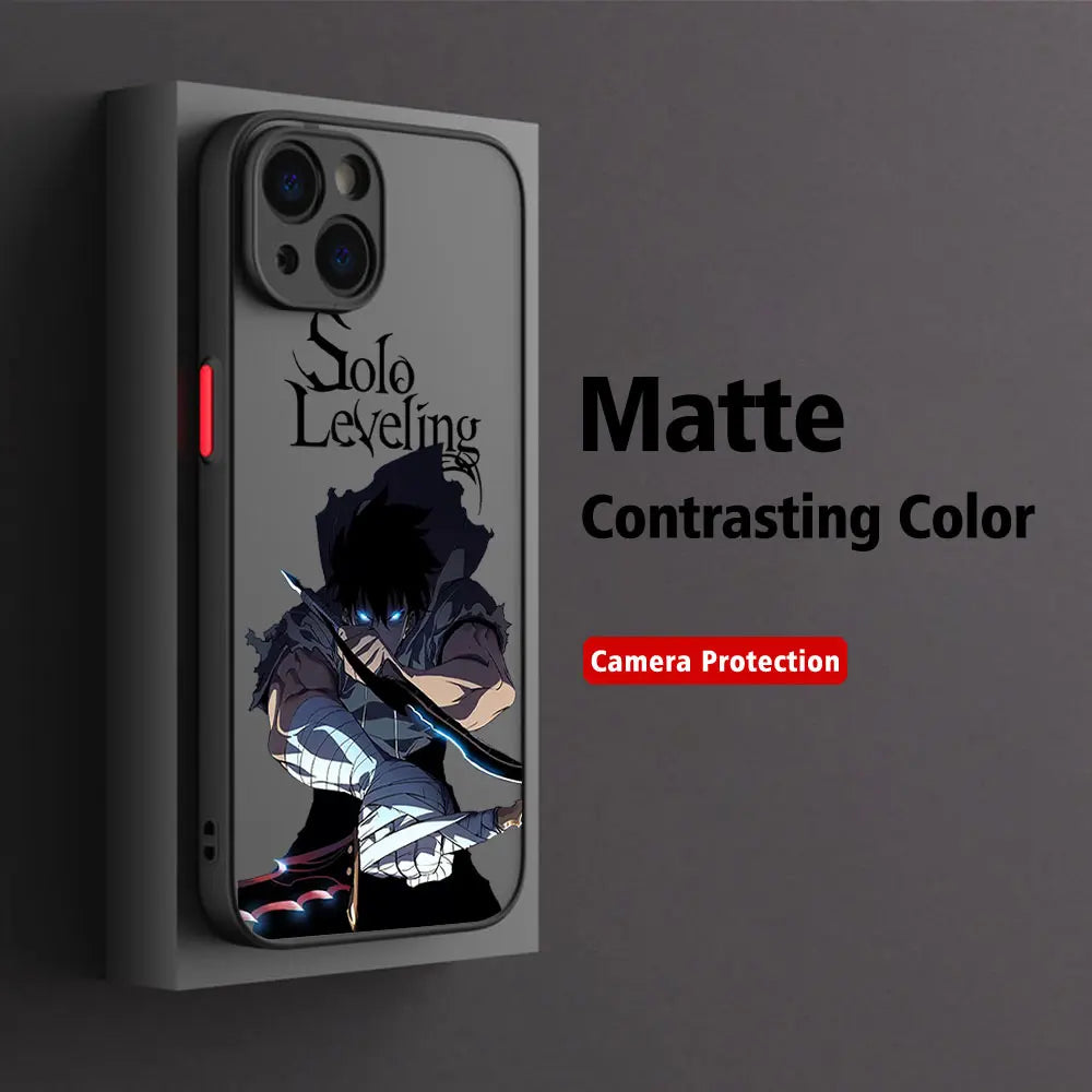 Anime S-Solo Levelings Phone Case For Samsung S24 S23 S22 S21 S20 S10 FE Note 20 10 Plus Ultra 5G Matte Transparent Cover