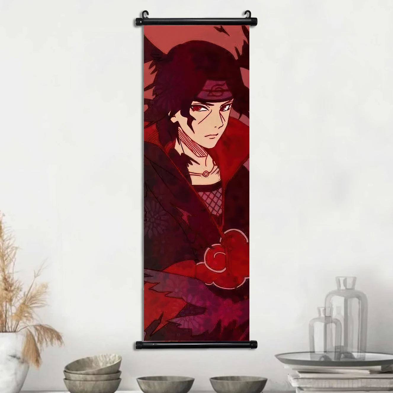 Akatsuki Hot Japanese Anime Poster Scroll Canvas Wall Hanging Painting Home Decor Itachi  Art Room Decoration Kid Gift Didara