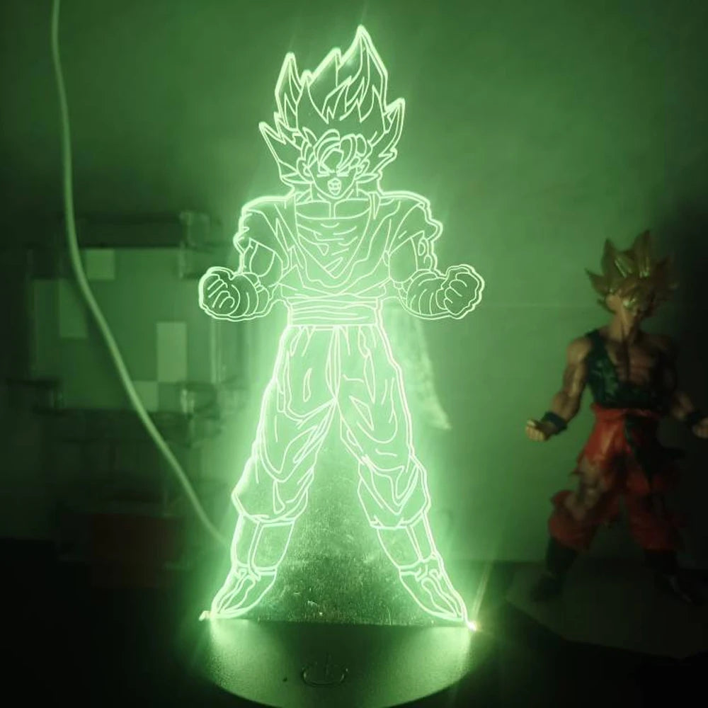 3D Illusion Anime Goku Vegeta Dragon Ball Z Super Saiyan Night Light with Remote Control and Smart Touch Room Decor Lamp gift