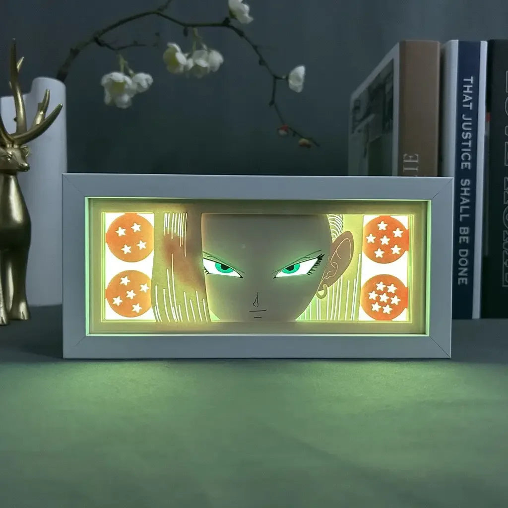 Anime DRAGON BALL Peripherals Son Goku Figure Led Light Paper Cut Shadow Box Figures Lightbox Desk Ornaments Toys Birthday Gift