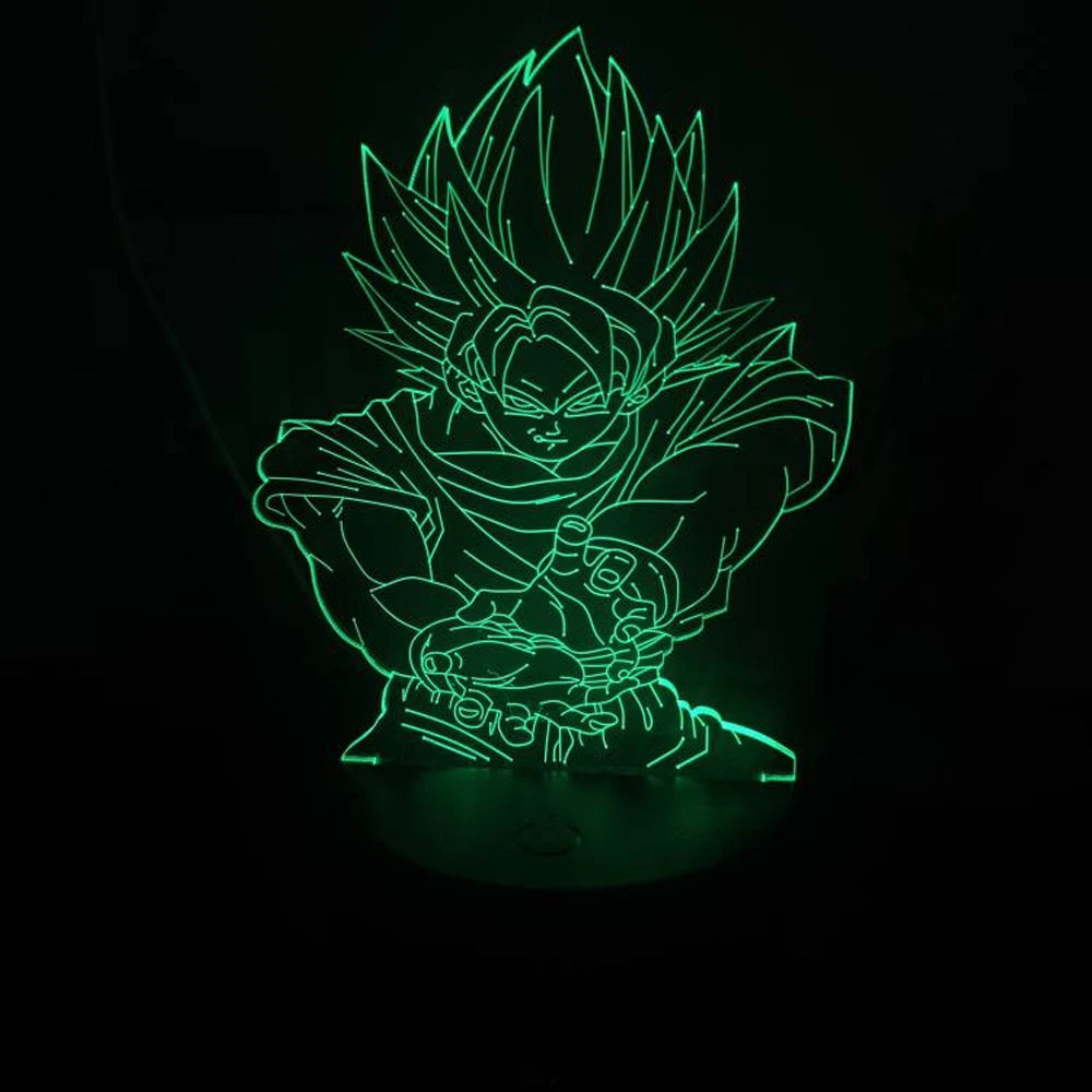 3D Illusion Anime Goku Vegeta Dragon Ball Z Super Saiyan Night Light with Remote Control and Smart Touch Room Decor Lamp gift