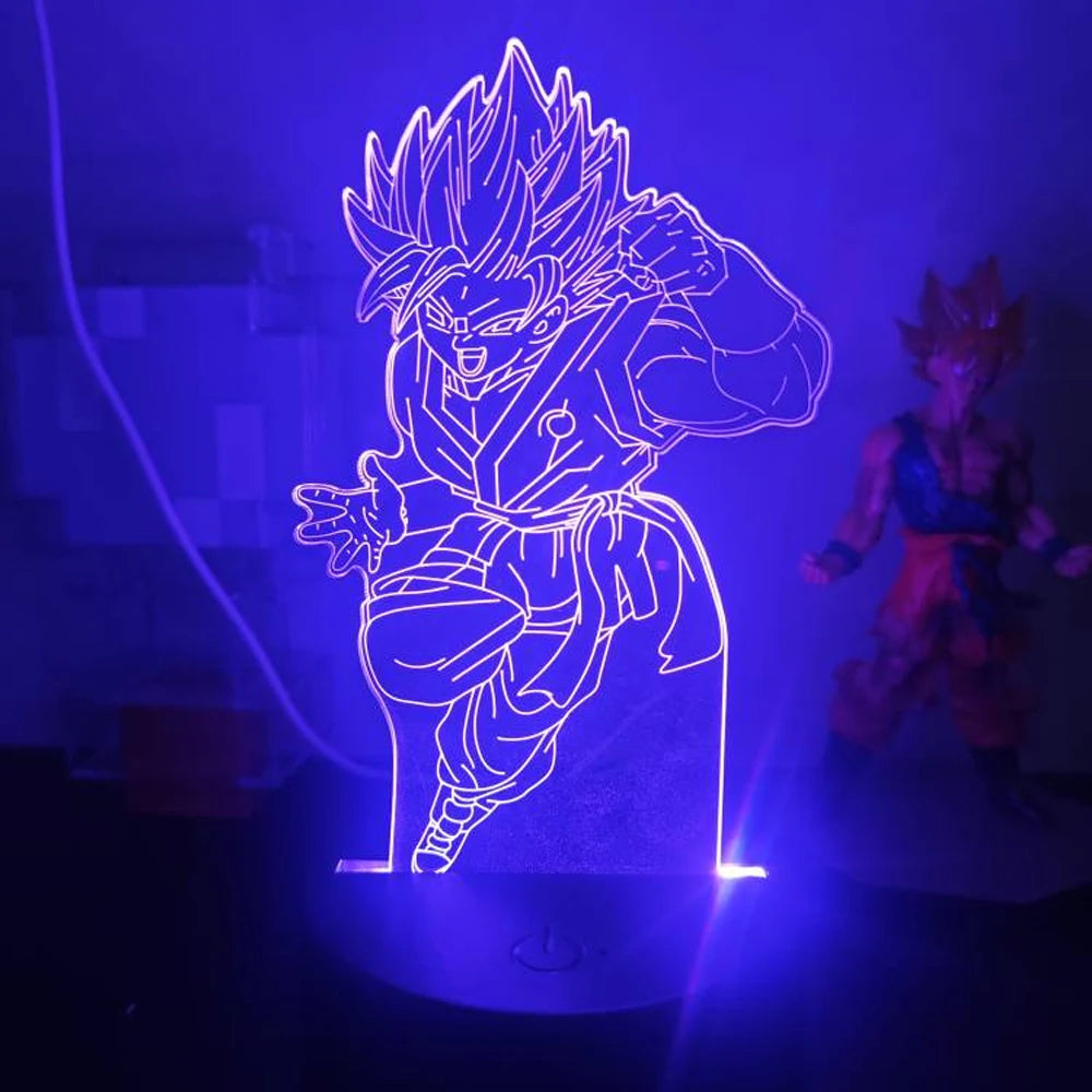 3D Illusion Anime Goku Vegeta Dragon Ball Z Super Saiyan Night Light with Remote Control and Smart Touch Room Decor Lamp gift