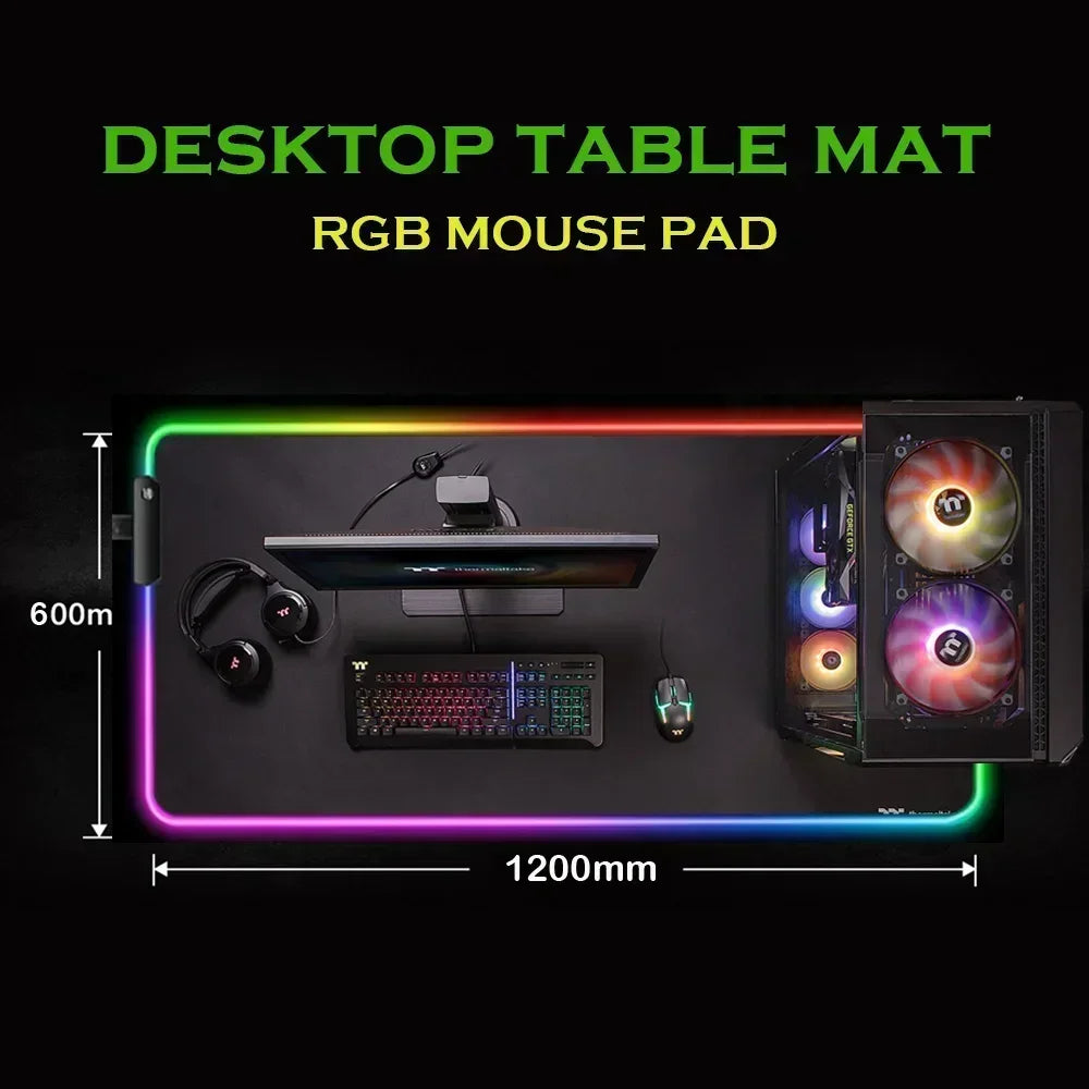 Solo Leveling Luminous Mousepad 1200x500 Table Pad Gamer Mouse Pad with Your Rgb Print Lights Anime Led Mat for Gaming Room