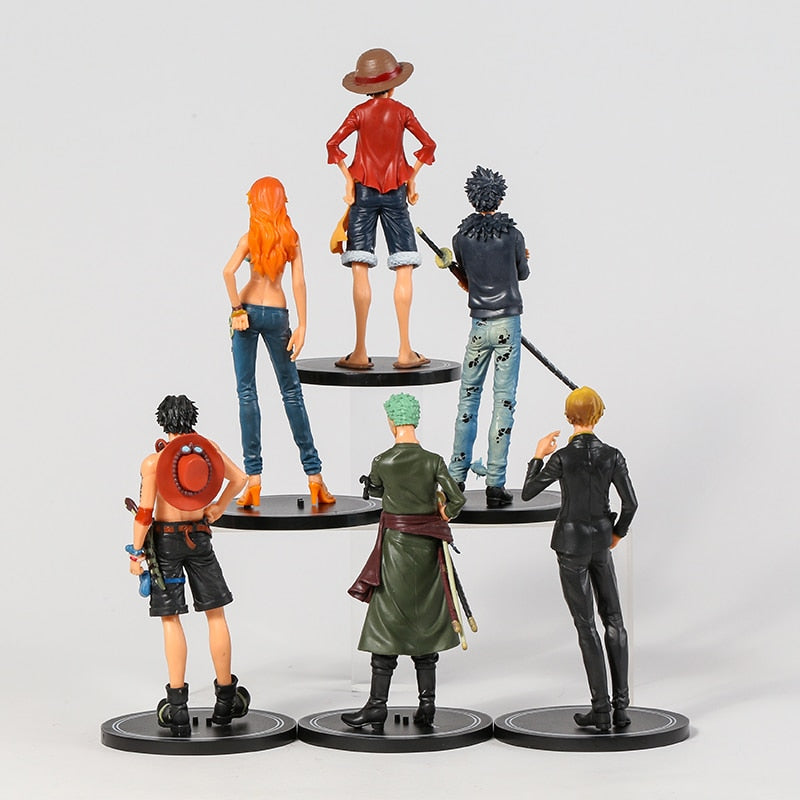 6pcs/set One Piece Luffy Nami Ace Sanji Zoro Law Action Figure Collection