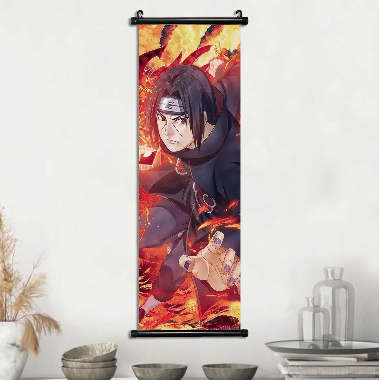 Akatsuki Hot Japanese Anime Poster Scroll Canvas Wall Hanging Painting Home Decor Itachi  Art Room Decoration Kid Gift Didara