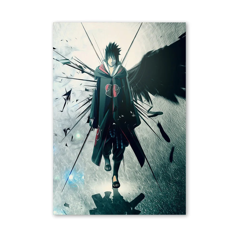 New Naruto Poster Kakashi Sasuke Itachi Uchiha Akatsuki Anime Character Canvas Art Painting for Modern Home Decoration Aesthetic