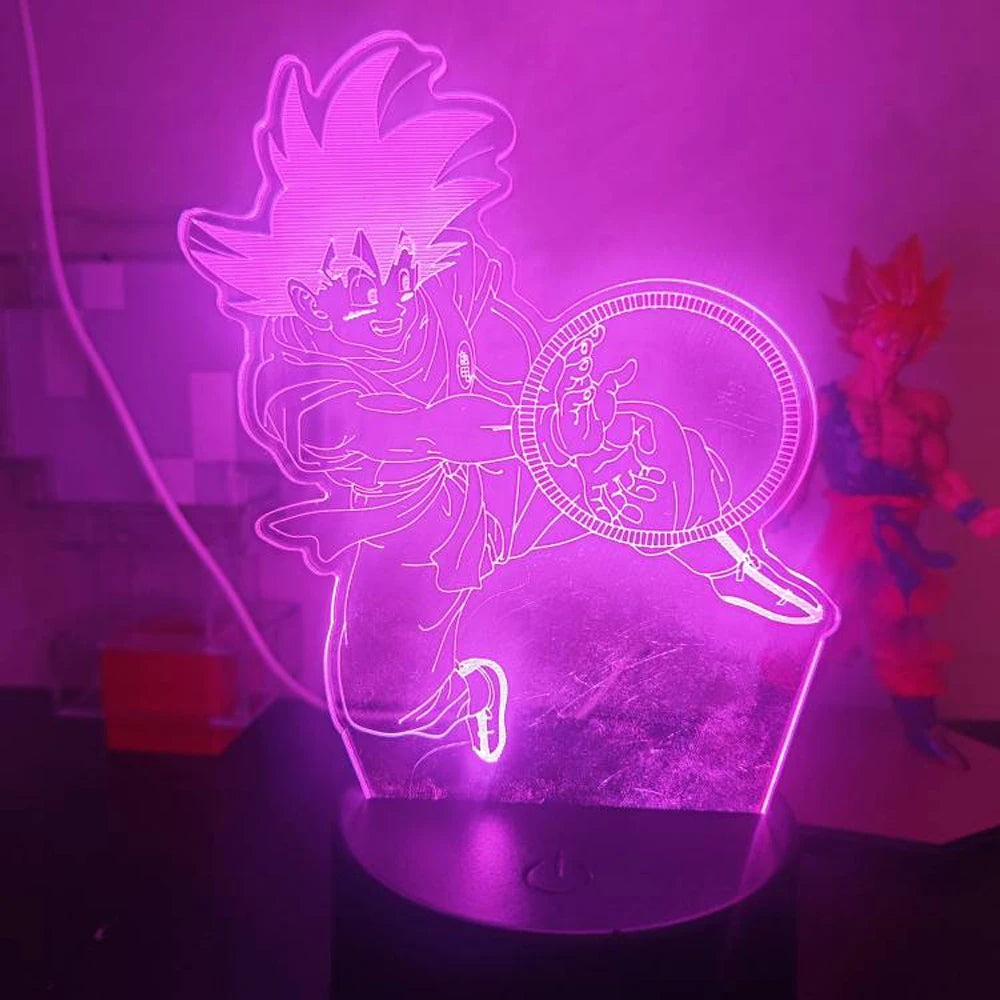 3D Illusion Anime Goku Vegeta Dragon Ball Z Super Saiyan Night Light with Remote Control and Smart Touch Room Decor Lamp gift