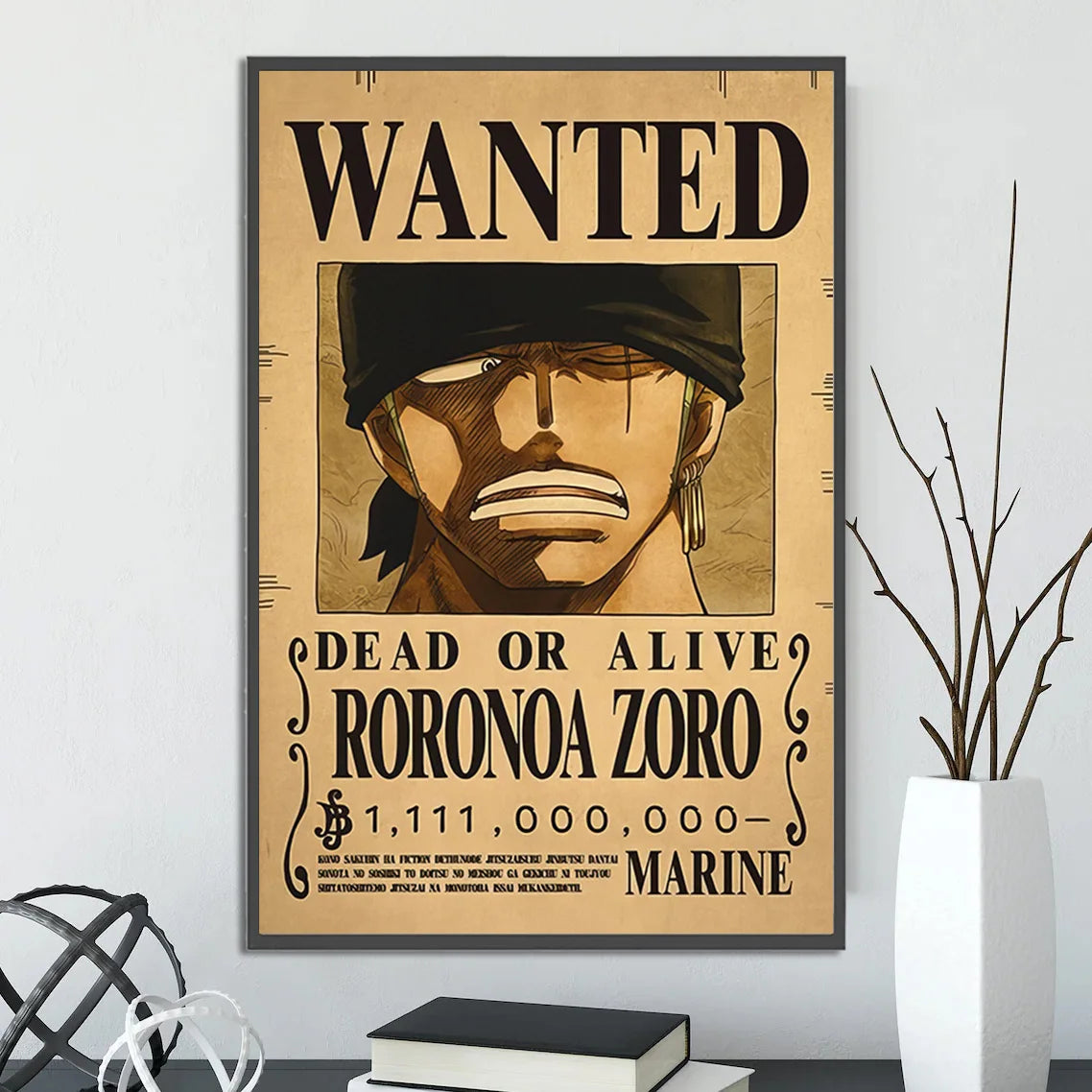One Piece Self-adhesive Poster Bounty Order Luffy Wallpapr Ace Figures Nami Home Decoration Painting Anime Zoro Wall Art Sanji