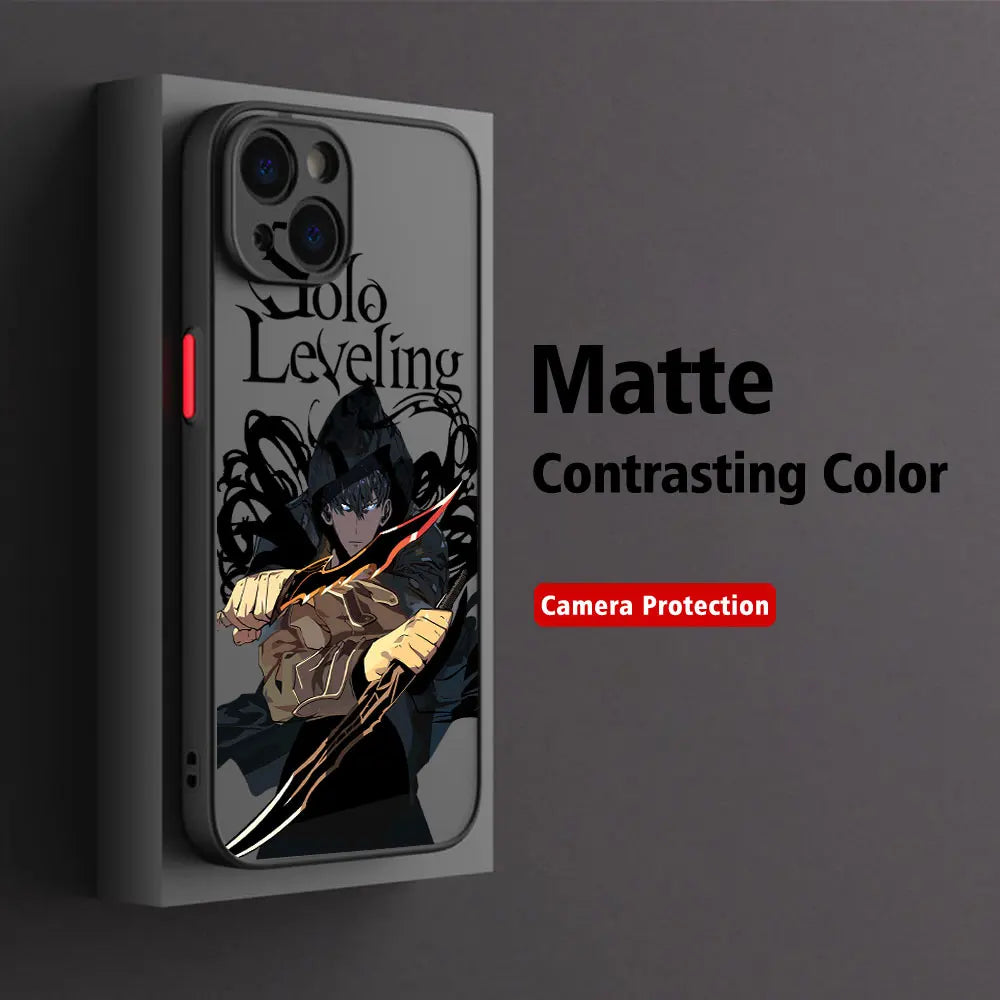 Anime S-Solo Levelings Phone Case For Samsung S24 S23 S22 S21 S20 S10 FE Note 20 10 Plus Ultra 5G Matte Transparent Cover