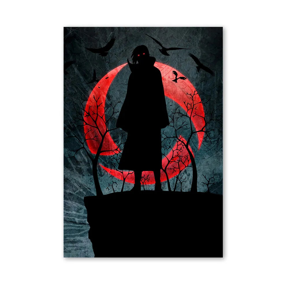 New Naruto Poster Kakashi Sasuke Itachi Uchiha Akatsuki Anime Character Canvas Art Painting for Modern Home Decoration Aesthetic