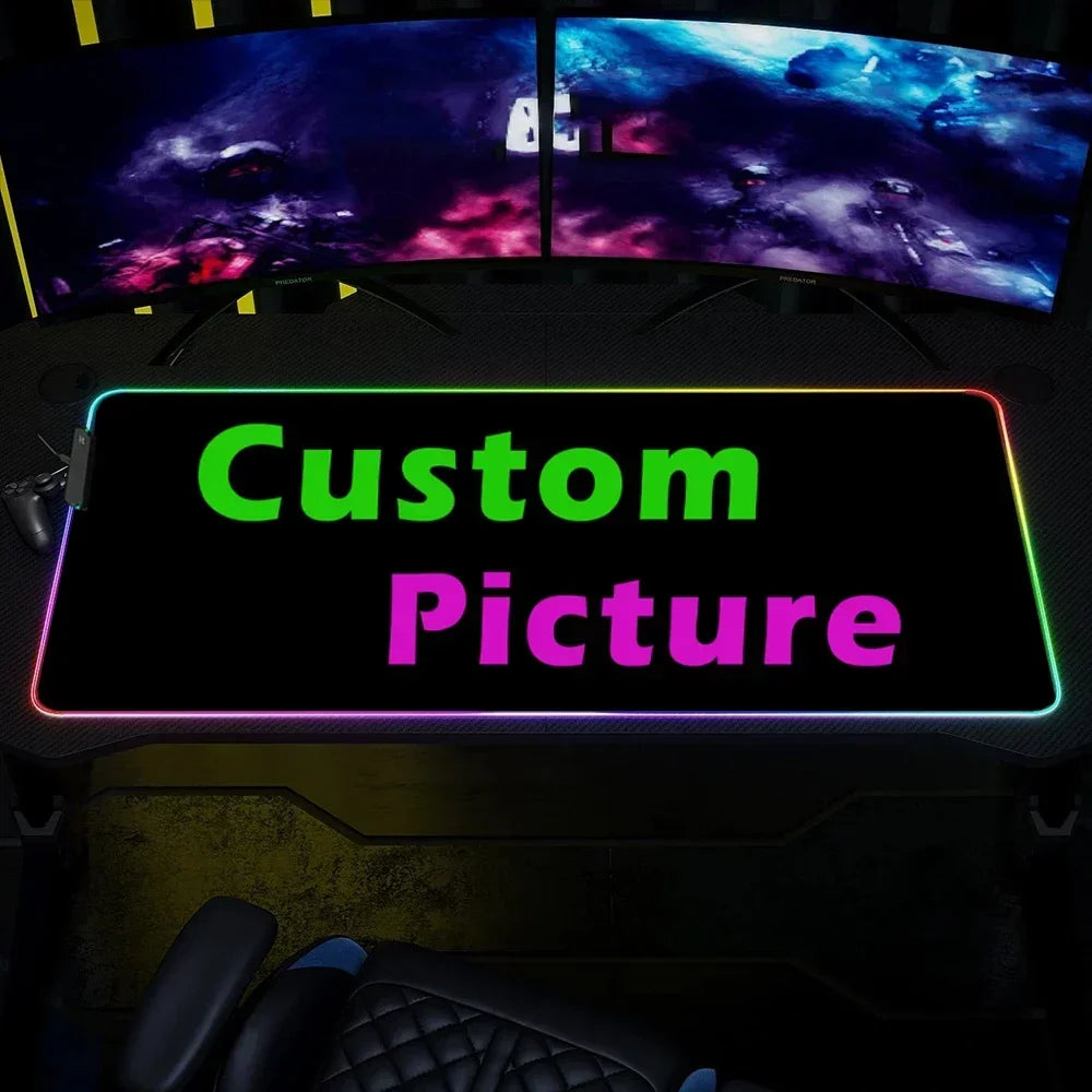Solo Leveling Luminous Mousepad 1200x500 Table Pad Gamer Mouse Pad with Your Rgb Print Lights Anime Led Mat for Gaming Room