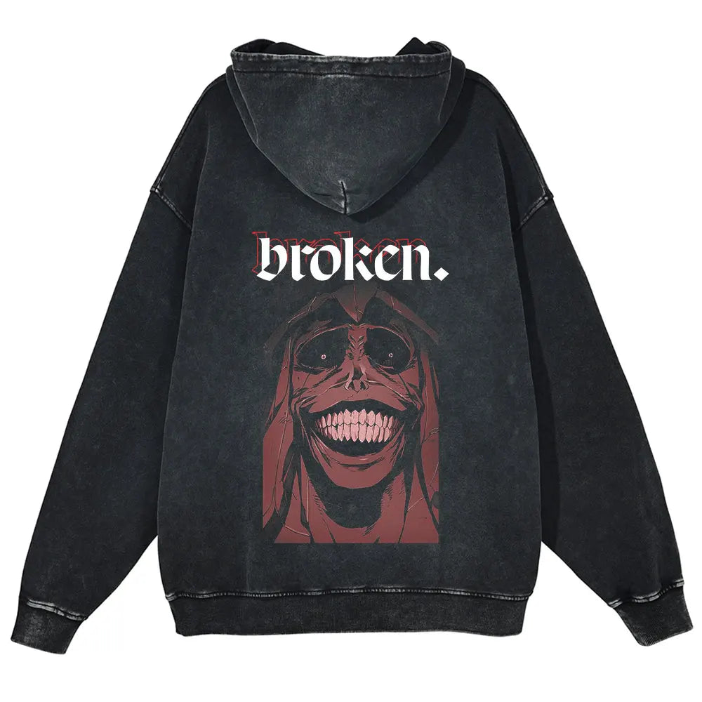 Anime Solo Leveling Retro Washed Hoodies Arise Print Vintage 100% Cotton Hooded Sweatshirts Oversize Hip Hop Male Pullover