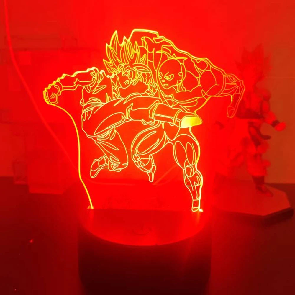 3D Illusion Anime Goku Vegeta Dragon Ball Z Super Saiyan Night Light with Remote Control and Smart Touch Room Decor Lamp gift