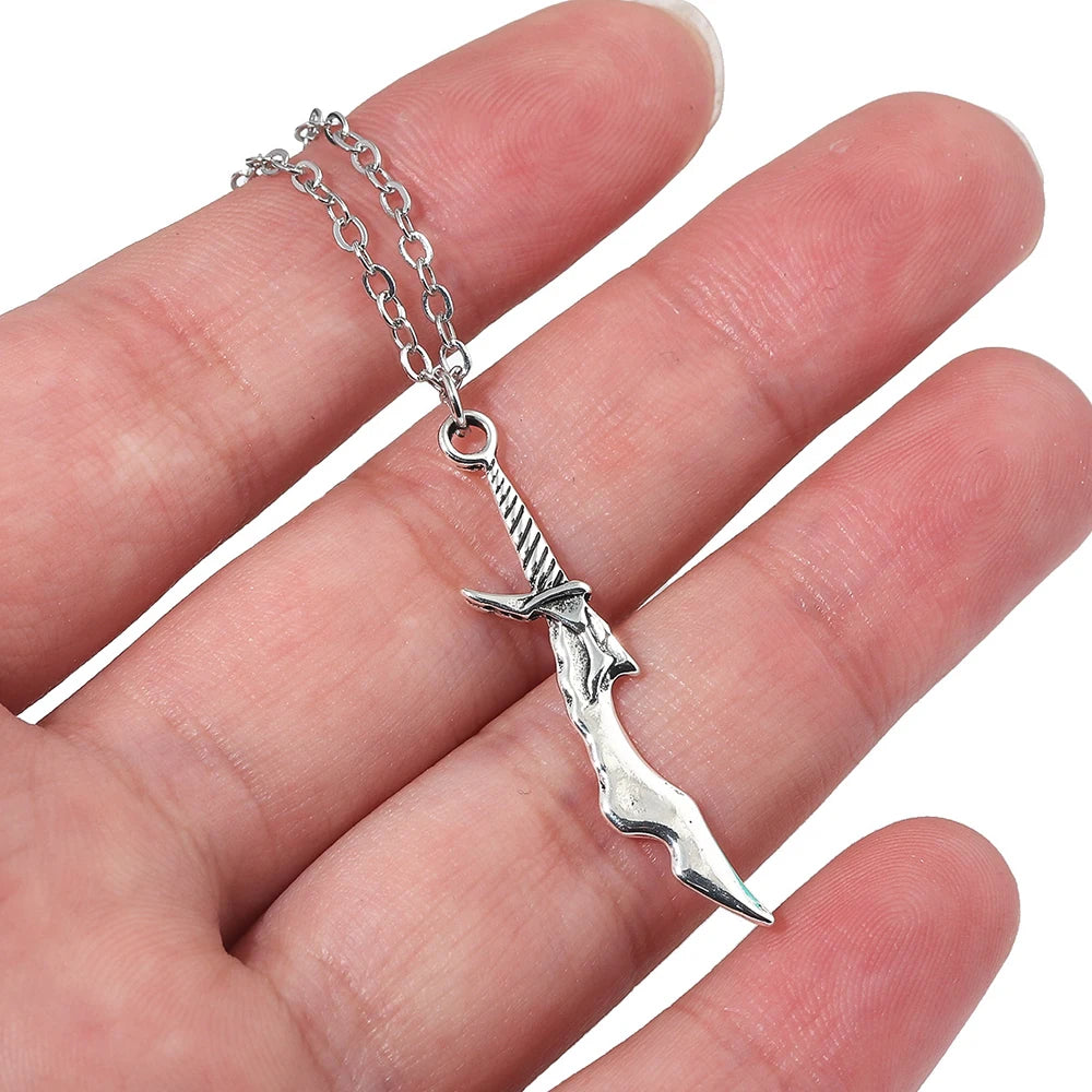 Solo the Leveling Necklace Anime Same Sword Pendant Necklaces for Boys Men Fans Decorations Gifts