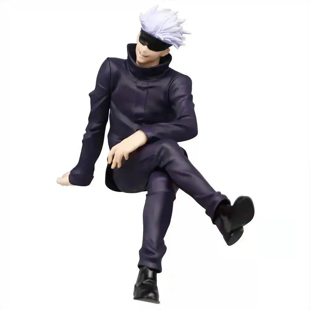 New Gojo Satoru 10CM Anime Jujutsu Kaisen Figure Itadori Yuji Seated Noodle Stopper Model PVC Children Toys Static Gift Doll