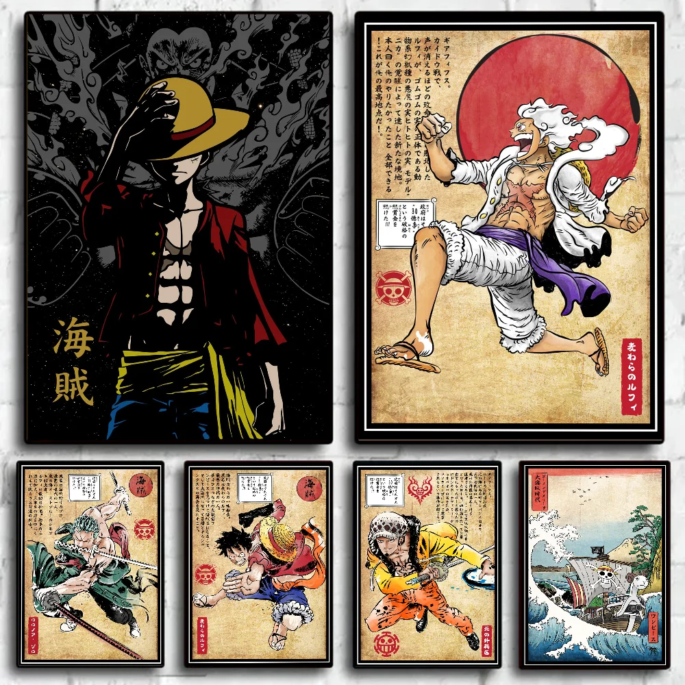 Hot One Anime P-Piece Whitepaper Poster HD Quality Poster Wall Art Painting Study Room Wall Decor