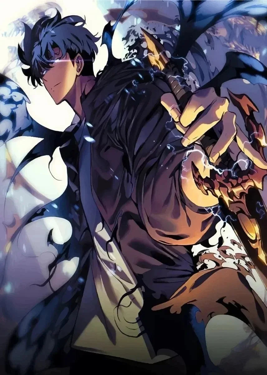 Korean Popular Anime Solo Leveling Comic Art Poster Canvas Painting and Prints Wall Art Cartoon Picture for Room Wall Home Decor