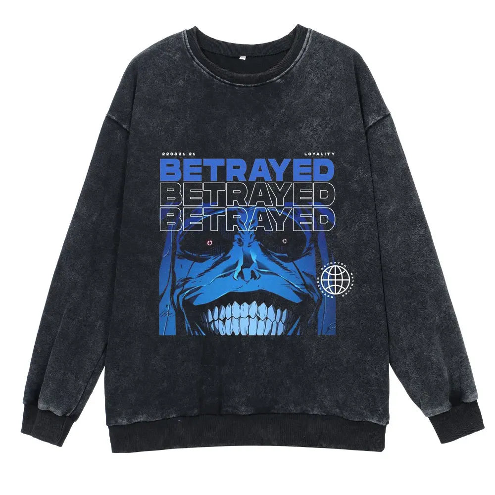 Anime Solo Leveling Retro Washed Hoodies Arise Print Vintage 100% Cotton Hooded Sweatshirts Oversize Hip Hop Male Pullover