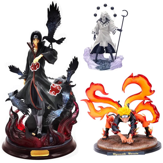 Naruto Anime Hand-made Nine-tailed Naruto Shippuden Uchiha Itachi Six-knife Class Ye Kai Boys Collection Ornaments