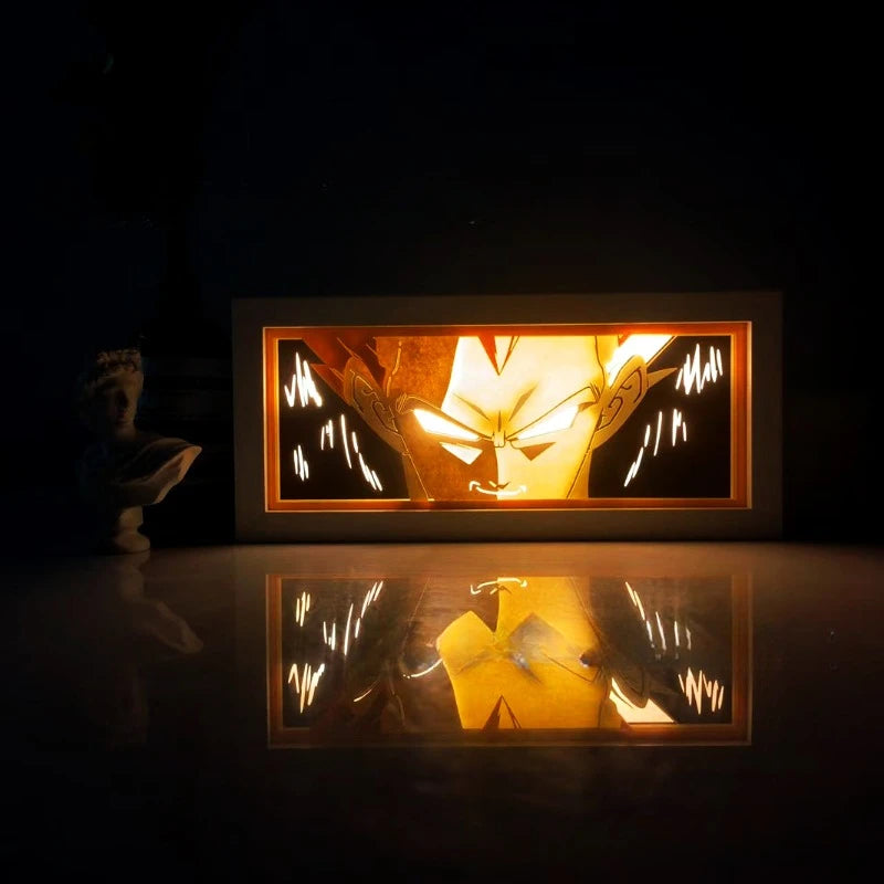 Dragon Ball Son Goku Night Light Anime Paper Cut Shadow Light Box 3D Shadow Lamp Laser Paper Carving Lamp Room Decor Party Gifts