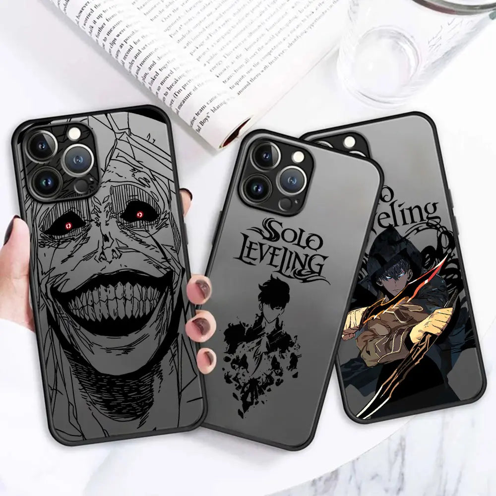 Anime S-Solo Levelings Phone Case For Samsung S24 S23 S22 S21 S20 S10 FE Note 20 10 Plus Ultra 5G Matte Transparent Cover