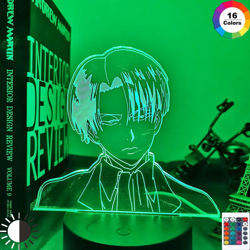 Anime 3d Lamp Levi Ackerman Attack on Titan Creative Colorful Phantom Bedside Sleeping Lamp Holiday Gift