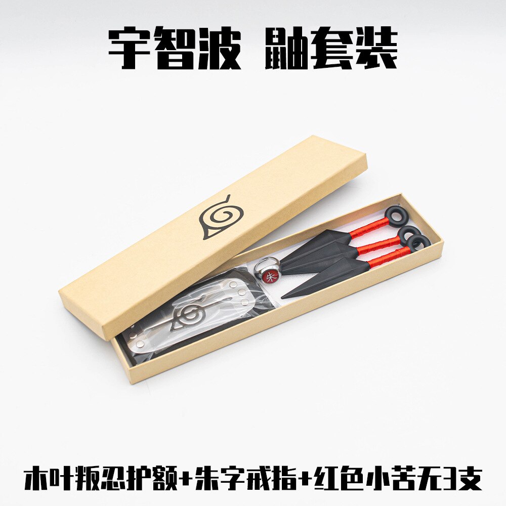 Naruto Kunai and Shuriken Set Weapon Pack Gloves Shoes Headbands Necklace ABS Cosplay Toy Figures Anime Ring Toys Kids Gift