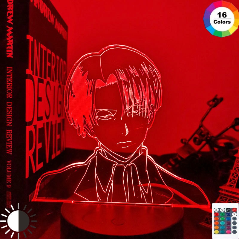 Anime 3d Lamp Levi Ackerman Attack on Titan Creative Colorful Phantom Bedside Sleeping Lamp Holiday Gift