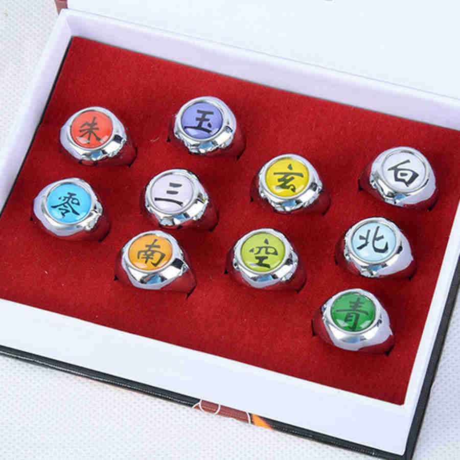 10pcs/SET Anime Metal rings