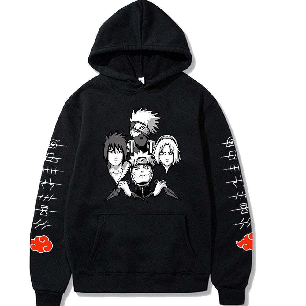 Harajuku Ninja Sweater Street Men's Hoodie Casual Cartoon Printed Men's and Women's Top Make Money Not Friends