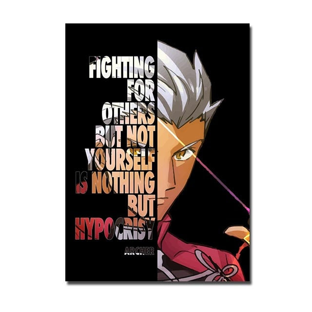 Naruto One Piece Dragon Ball Anime Canvas Painting Motivational Quote Letter Poster Luffy Goku Manga Wall Art Home Decor Cuadros