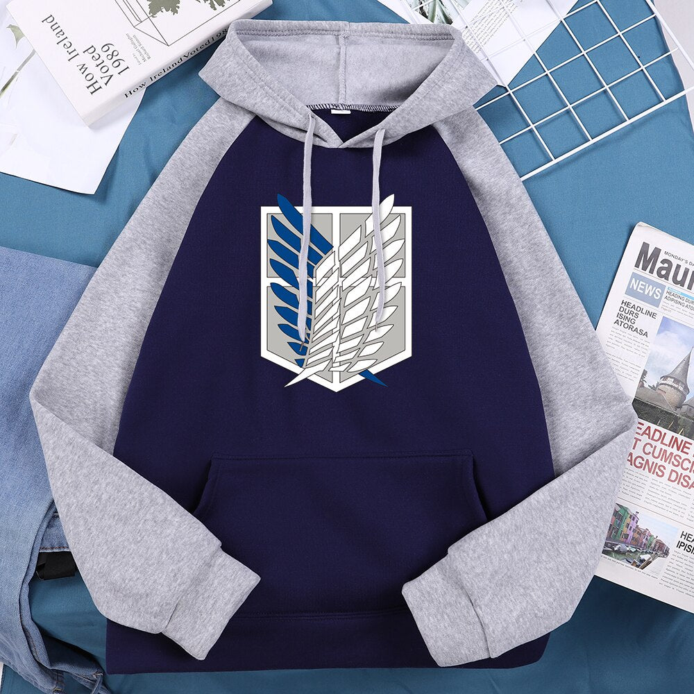 Attack on Titan Hoodie Wings Of Freedom Mikasa Mens Hoodies Japanese Anime Sweatshirt Men Pullover Autumn Winter Warm Streetwear
