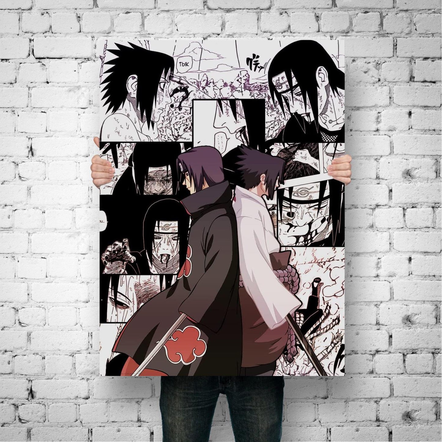 Boruto Uzumaki and Sasuke Anime Poster and Print Canvas Painting Set for Living Room Kids Room Decor Wall Mural