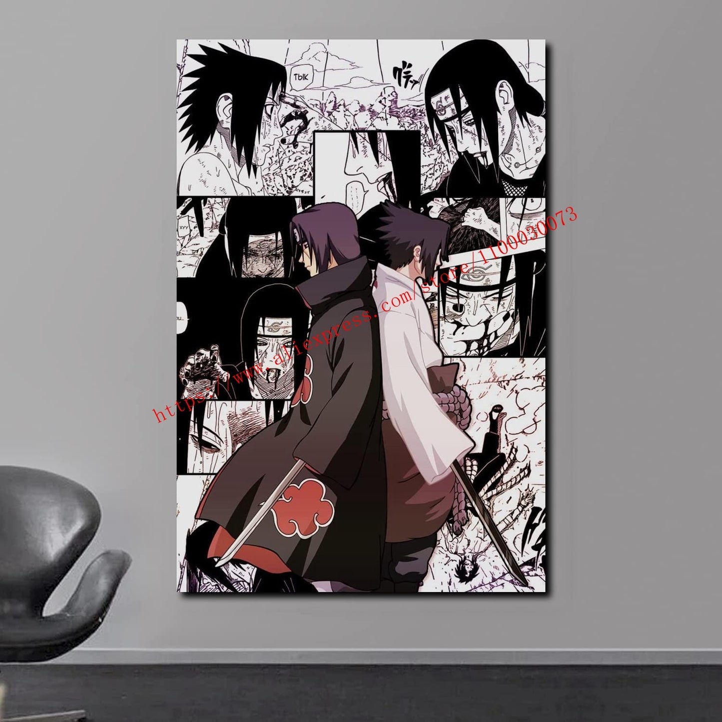 Boruto Uzumaki and Sasuke Anime Poster and Print Canvas Painting Set for Living Room Kids Room Decor Wall Mural