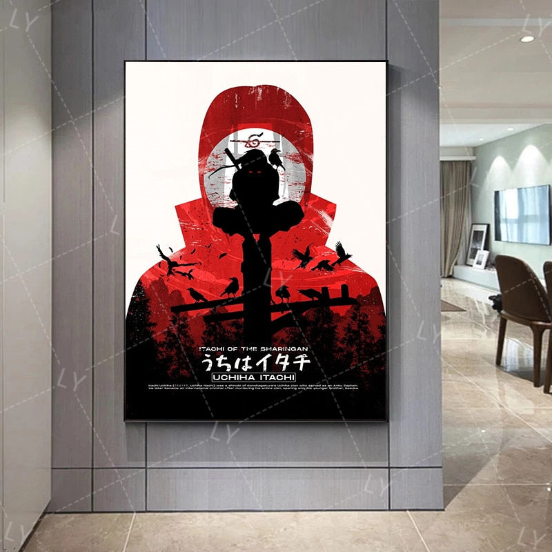 Naruto Anime Uzumaki Uchiha Itachi Canvas Poster Abstract Wall Art Print Mural Children Gift for Modern Living Room Deco