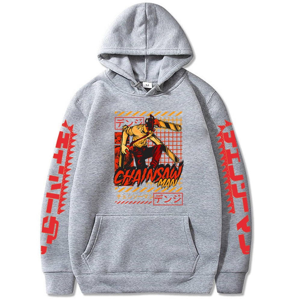 Chainsaw Man Hoodies Japanese Anime Manga Printing Streetwear Casual Long Sleeve Winter Fleece Sweatshirts Men's Clothes Unisex