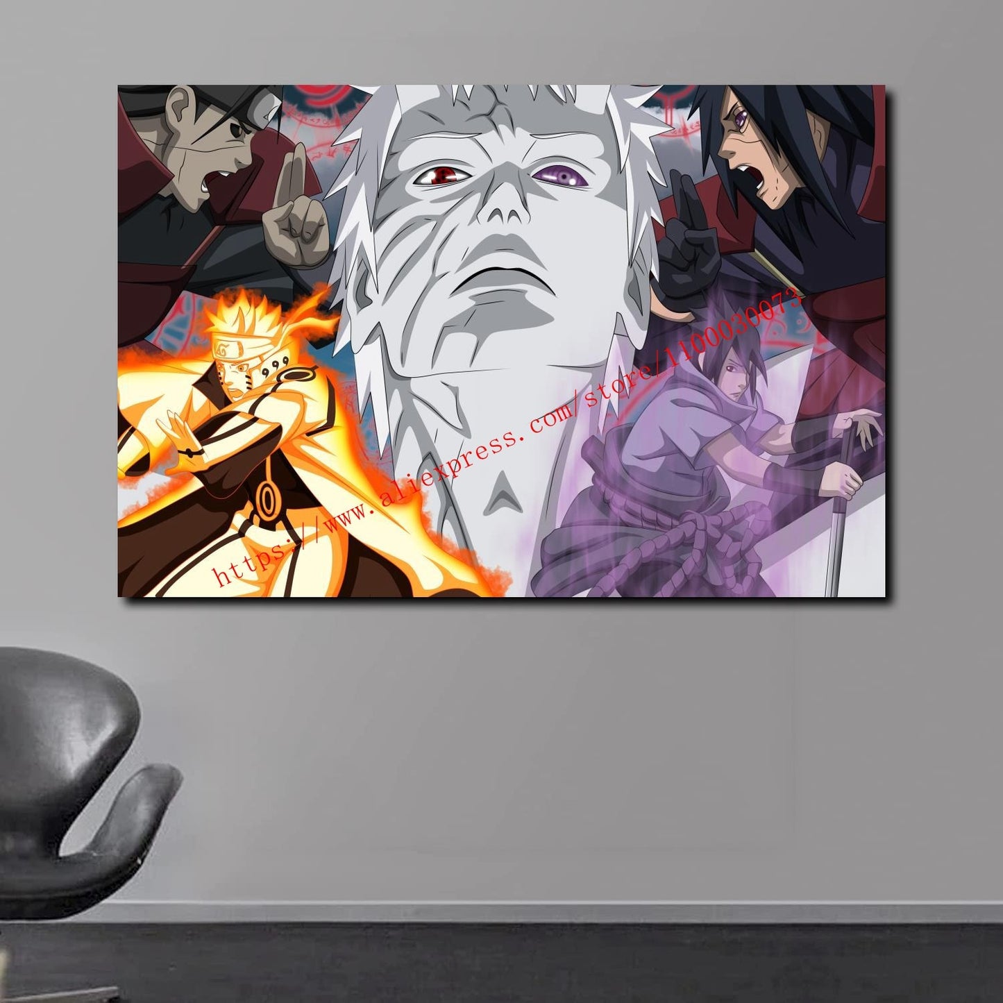 Boruto Uzumaki and Sasuke Anime Poster and Print Canvas Painting Set for Living Room Kids Room Decor Wall Mural