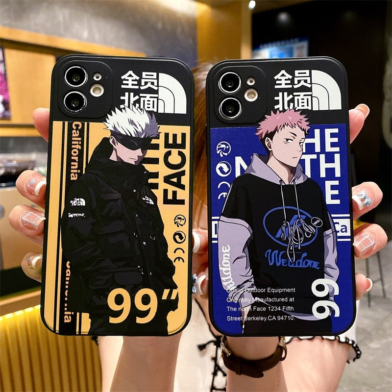 Cute Cartoon Jujutsu Kaisen Sweater Down Jacket Phone Case for IPhone 14 13 12 11 Pro X XS Max XR 7 8 Plus SE2 Gojo Satoru Cover