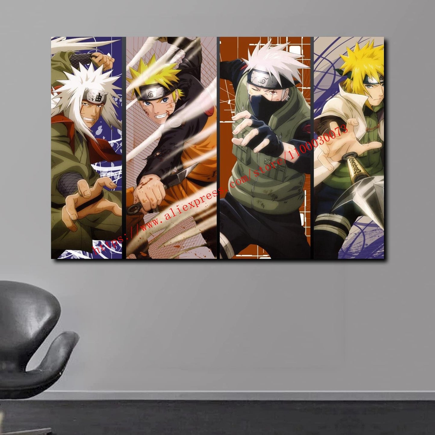 Boruto Uzumaki and Sasuke Anime Poster and Print Canvas Painting Set for Living Room Kids Room Decor Wall Mural