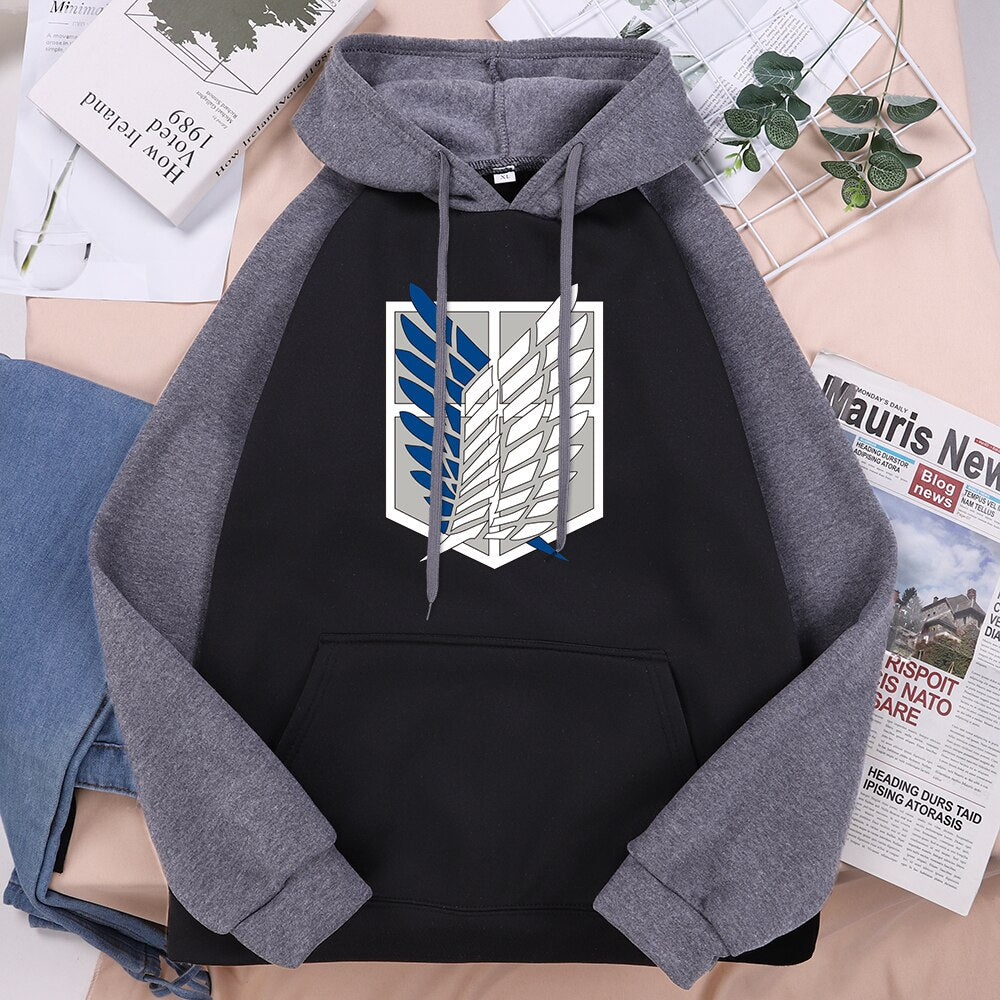 Attack on Titan Hoodie Wings Of Freedom Mikasa Mens Hoodies Japanese Anime Sweatshirt Men Pullover Autumn Winter Warm Streetwear
