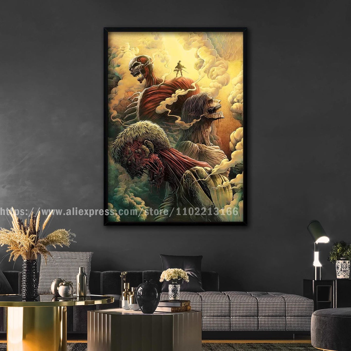 manga plus attack on titan poster Decorative Painting Canvas 24x36 Poster Wall Art Living Room Posters Bedroom Painting