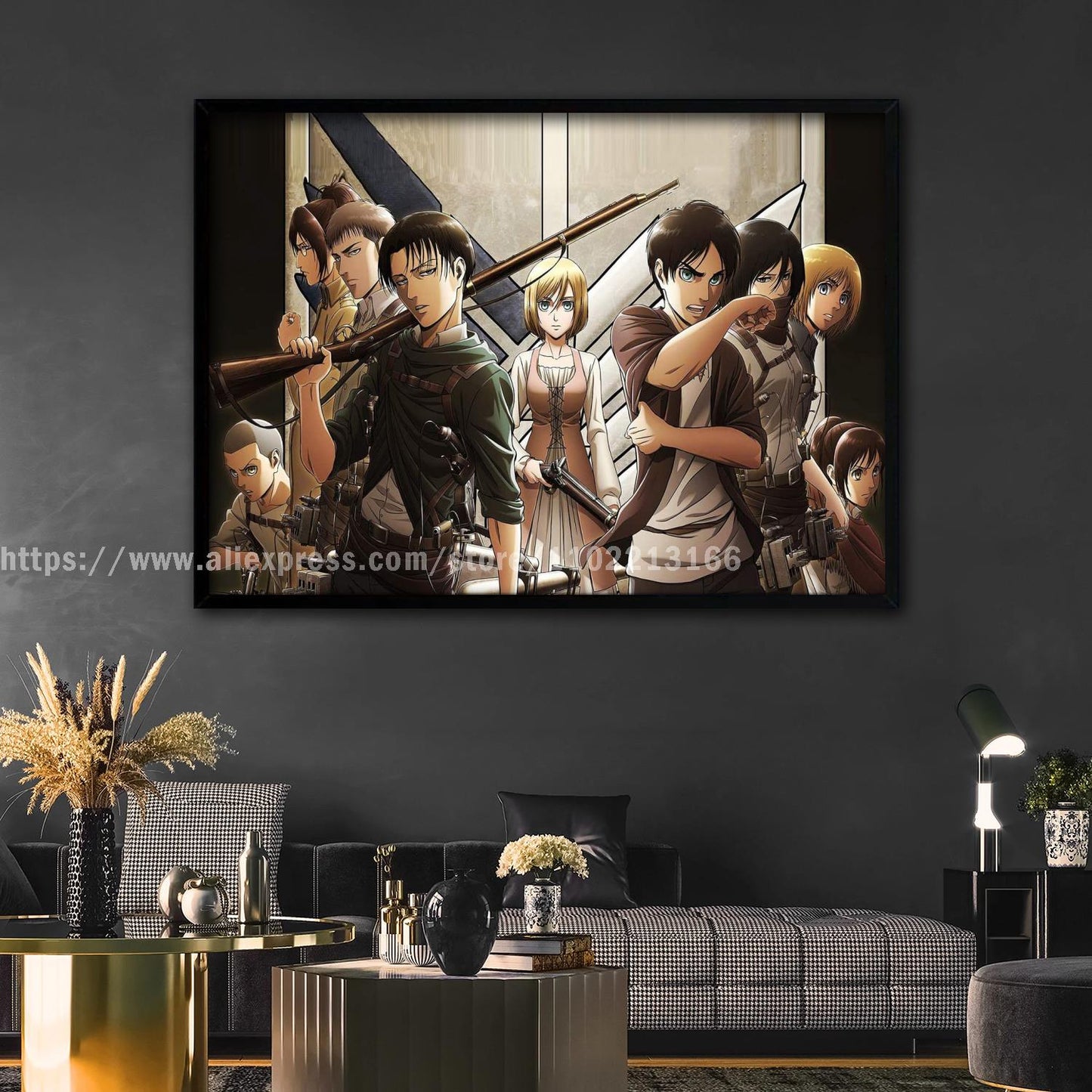 manga plus attack on titan poster Decorative Painting Canvas 24x36 Poster Wall Art Living Room Posters Bedroom Painting